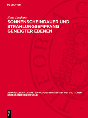 cover image of Sonnenscheindauer und Strahlungsempfang geneigter Ebenen